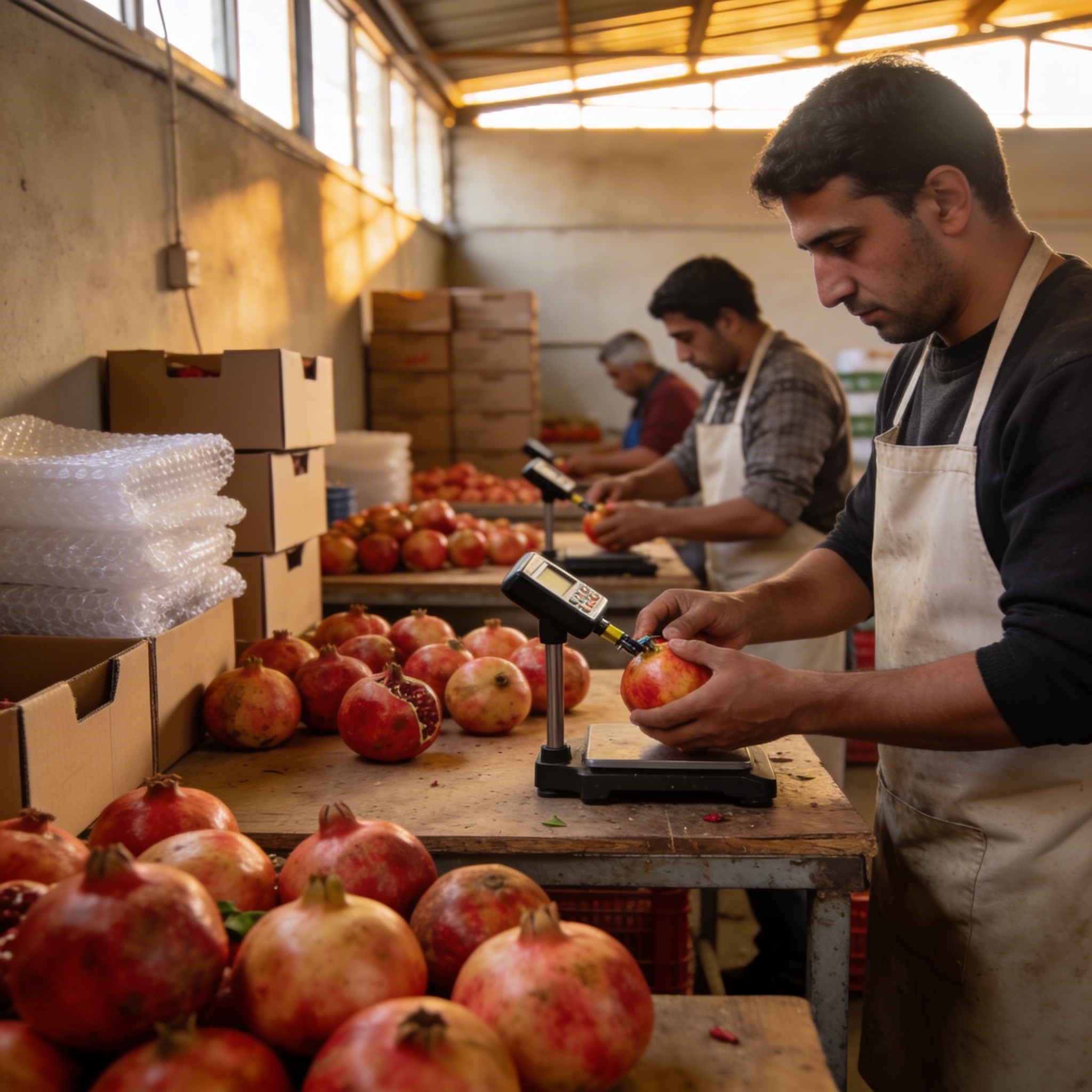 Pomegranate Sorting and Packing Service for Growers and Exporters